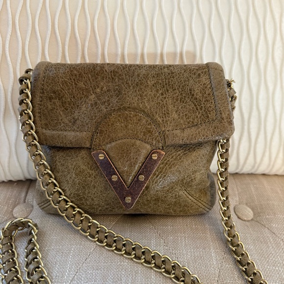 Pour La Victoire Distressed Olive Leather Mini Crossbody - Picture 2 of 6